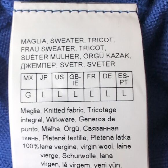 Marina Rinaldi 💯 Wool Cobalt Blue Turtleneck Sweater Size Large Short Sl - Picture 5 of 11